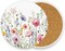 Wildflowers Coaster, Drinks Round Absorbent Stone Set with Ceramic Stone and Cork Base, Tabletop Protection Mats and Cups Place for Home Decor 2PCS